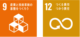 9 産業と技術革新の基盤をつくろう / 12 つくる責任つかう責任